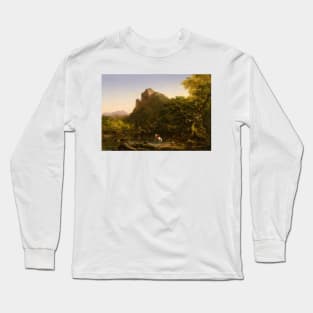 The Mountain Ford by Thomas Cole Long Sleeve T-Shirt